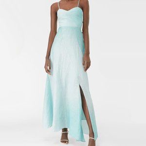 NEW Rebecca Taylor Women Silk Gradient Dip Dye Organdy Grid Bow Tie Wrap Bust